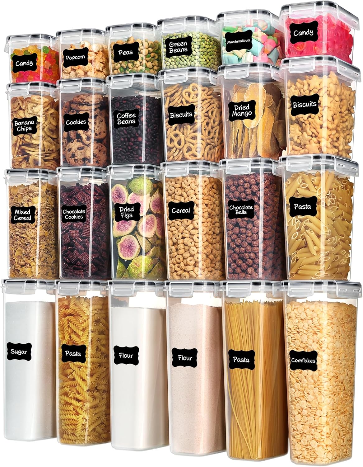 Airtight Food Storage Containers With Lids, 24 Pack